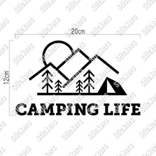 画像をギャラリービューアに読み込む, キャンピングライフ カッティングステッカー《CAMPING LIFE》(超防水・防滴 UVカット 屋外使用可 /C050)