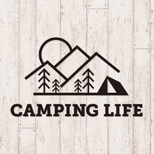 画像をギャラリービューアに読み込む, キャンピングライフ カッティングステッカー《CAMPING LIFE》(超防水・防滴 UVカット 屋外使用可 /C050)