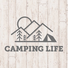 画像をギャラリービューアに読み込む, キャンピングライフ カッティングステッカー《CAMPING LIFE》(超防水・防滴 UVカット 屋外使用可 /C050)