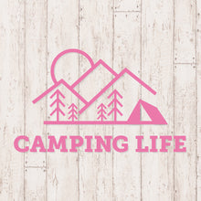 画像をギャラリービューアに読み込む, キャンピングライフ カッティングステッカー《CAMPING LIFE》(超防水・防滴 UVカット 屋外使用可 /C050)