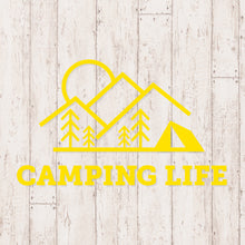 画像をギャラリービューアに読み込む, キャンピングライフ カッティングステッカー《CAMPING LIFE》(超防水・防滴 UVカット 屋外使用可 /C050)
