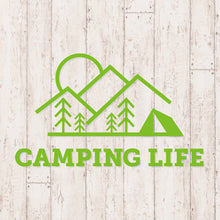 画像をギャラリービューアに読み込む, キャンピングライフ カッティングステッカー《CAMPING LIFE》(超防水・防滴 UVカット 屋外使用可 /C050)