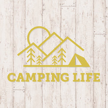 画像をギャラリービューアに読み込む, キャンピングライフ カッティングステッカー《CAMPING LIFE》(超防水・防滴 UVカット 屋外使用可 /C050)