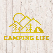 画像をギャラリービューアに読み込む, キャンピングライフ カッティングステッカー《CAMPING LIFE》(超防水・防滴 UVカット 屋外使用可 /C050)