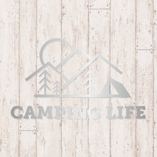 画像をギャラリービューアに読み込む, キャンピングライフ カッティングステッカー《CAMPING LIFE》(超防水・防滴 UVカット 屋外使用可 /C050)