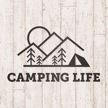 画像をギャラリービューアに読み込む, キャンピングライフ カッティングステッカー《CAMPING LIFE》(超防水・防滴 UVカット 屋外使用可 /C050)