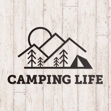 画像をギャラリービューアに読み込む, キャンピングライフ カッティングステッカー《CAMPING LIFE》(超防水・防滴 UVカット 屋外使用可 /C050)
