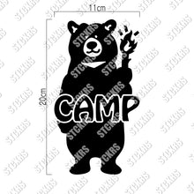 画像をギャラリービューアに読み込む, くまCAMP カッティングステッカー(超防水・防滴 UVカット 屋外使用可 /C117)