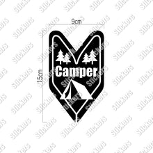 画像をギャラリービューアに読み込む, ビギナー キャンパー カッティングステッカー 《Beginner Camper》(超防水・防滴 UVカット 屋外使用可 /C052)