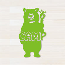 画像をギャラリービューアに読み込む, くまCAMP カッティングステッカー(超防水・防滴 UVカット 屋外使用可 /C117)