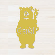 画像をギャラリービューアに読み込む, くまCAMP カッティングステッカー(超防水・防滴 UVカット 屋外使用可 /C117)