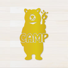 画像をギャラリービューアに読み込む, くまCAMP カッティングステッカー(超防水・防滴 UVカット 屋外使用可 /C117)