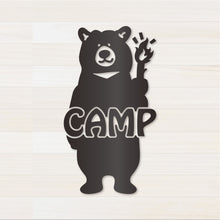 画像をギャラリービューアに読み込む, くまCAMP カッティングステッカー(超防水・防滴 UVカット 屋外使用可 /C117)