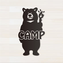 画像をギャラリービューアに読み込む, くまCAMP カッティングステッカー(超防水・防滴 UVカット 屋外使用可 /C117)