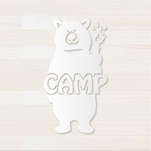 画像をギャラリービューアに読み込む, くまCAMP カッティングステッカー(超防水・防滴 UVカット 屋外使用可 /C117)