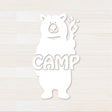 画像をギャラリービューアに読み込む, くまCAMP カッティングステッカー(超防水・防滴 UVカット 屋外使用可 /C117)