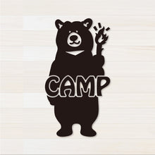 画像をギャラリービューアに読み込む, くまCAMP カッティングステッカー(超防水・防滴 UVカット 屋外使用可 /C117)