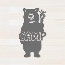 画像をギャラリービューアに読み込む, くまCAMP カッティングステッカー(超防水・防滴 UVカット 屋外使用可 /C117)