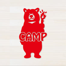 画像をギャラリービューアに読み込む, くまCAMP カッティングステッカー(超防水・防滴 UVカット 屋外使用可 /C117)