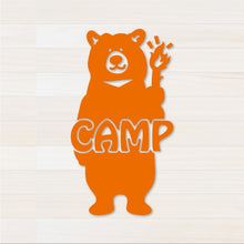 画像をギャラリービューアに読み込む, くまCAMP カッティングステッカー(超防水・防滴 UVカット 屋外使用可 /C117)