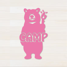 画像をギャラリービューアに読み込む, くまCAMP カッティングステッカー(超防水・防滴 UVカット 屋外使用可 /C117)