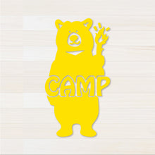 画像をギャラリービューアに読み込む, くまCAMP カッティングステッカー(超防水・防滴 UVカット 屋外使用可 /C117)