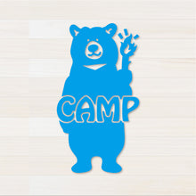 画像をギャラリービューアに読み込む, くまCAMP カッティングステッカー(超防水・防滴 UVカット 屋外使用可 /C117)