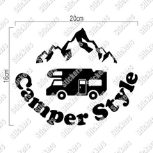 画像をギャラリービューアに読み込む, キャンパースタイル バンライフ カッティングステッカー《Camper Style Vanlife》(超防水・防滴 UVカット 屋外使用可 /C048)