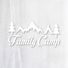 画像をギャラリービューアに読み込む, ファミリーキャンプ カッティングステッカー《Family Camp》(超防水・防滴 UVカット 屋外使用可 /C071)