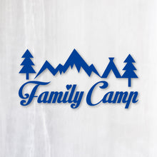 画像をギャラリービューアに読み込む, ファミリーキャンプ カッティングステッカー《Family Camp》(超防水・防滴 UVカット 屋外使用可 /C071)