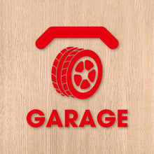 画像をギャラリービューアに読み込む, ガレージ ピクト カッティングステッカー《GARAGE》(超防水・防滴 UVカット 屋外使用可 /C084)