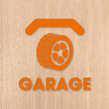 画像をギャラリービューアに読み込む, ガレージ ピクト カッティングステッカー《GARAGE》(超防水・防滴 UVカット 屋外使用可 /C084)