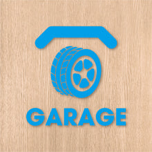 画像をギャラリービューアに読み込む, ガレージ ピクト カッティングステッカー《GARAGE》(超防水・防滴 UVカット 屋外使用可 /C084)
