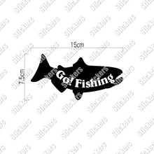 画像をギャラリービューアに読み込む, ゴー!フィッシング‼ カッティングステッカー《Go! Fishing》(超防水・防滴 UVカット 屋外使用可 /C044)