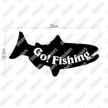 画像をギャラリービューアに読み込む, ゴー!フィッシング‼ カッティングステッカー《Go! Fishing》(超防水・防滴 UVカット 屋外使用可 /C044)