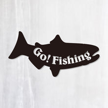 画像をギャラリービューアに読み込む, ゴー!フィッシング‼ カッティングステッカー《Go! Fishing》(超防水・防滴 UVカット 屋外使用可 /C044)