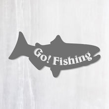 画像をギャラリービューアに読み込む, ゴー!フィッシング‼ カッティングステッカー《Go! Fishing》(超防水・防滴 UVカット 屋外使用可 /C044)
