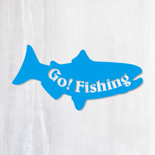画像をギャラリービューアに読み込む, ゴー!フィッシング‼ カッティングステッカー《Go! Fishing》(超防水・防滴 UVカット 屋外使用可 /C044)