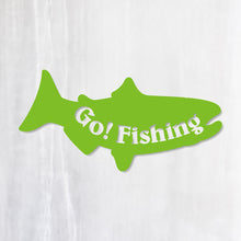 画像をギャラリービューアに読み込む, ゴー!フィッシング‼ カッティングステッカー《Go! Fishing》(超防水・防滴 UVカット 屋外使用可 /C044)