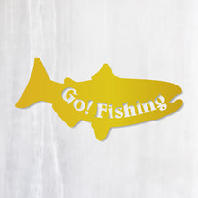 画像をギャラリービューアに読み込む, ゴー!フィッシング‼ カッティングステッカー《Go! Fishing》(超防水・防滴 UVカット 屋外使用可 /C044)