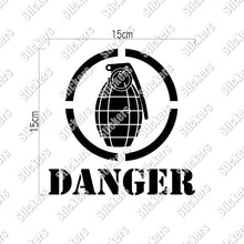 画像をギャラリービューアに読み込む, グレネード カッティングステッカー《GRENADE DANGER》超防水・防滴 UVカット 屋外使用可 /C035