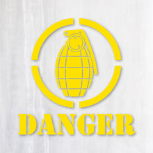 画像をギャラリービューアに読み込む, グレネード カッティングステッカー《GRENADE DANGER》超防水・防滴 UVカット 屋外使用可 /C035