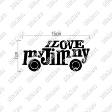 画像をギャラリービューアに読み込む, アイ ラブ マイ ジムニー カッティングステッカー《I Love My Jimny》(超防水・防滴 UVカット 屋外使用可 /C115)