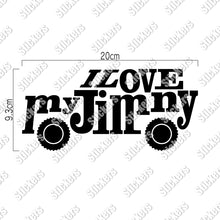 画像をギャラリービューアに読み込む, アイ ラブ マイ ジムニー カッティングステッカー《I Love My Jimny》(超防水・防滴 UVカット 屋外使用可 /C115)
