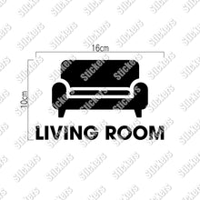 画像をギャラリービューアに読み込む, リビングルーム ピクト カッティングステッカー《LIVING ROOM》(超防水・防滴 UVカット 屋外使用可 /C082)