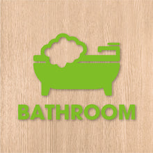 画像をギャラリービューアに読み込む, バスルーム ピクト カッティングステッカー《BATHROOM》(超防水・防滴 UVカット 屋外使用可 /C095)