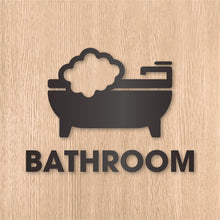 画像をギャラリービューアに読み込む, バスルーム ピクト カッティングステッカー《BATHROOM》(超防水・防滴 UVカット 屋外使用可 /C095)