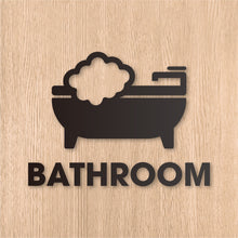 画像をギャラリービューアに読み込む, バスルーム ピクト カッティングステッカー《BATHROOM》(超防水・防滴 UVカット 屋外使用可 /C095)