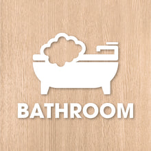 画像をギャラリービューアに読み込む, バスルーム ピクト カッティングステッカー《BATHROOM》(超防水・防滴 UVカット 屋外使用可 /C095)