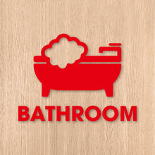 画像をギャラリービューアに読み込む, バスルーム ピクト カッティングステッカー《BATHROOM》(超防水・防滴 UVカット 屋外使用可 /C095)